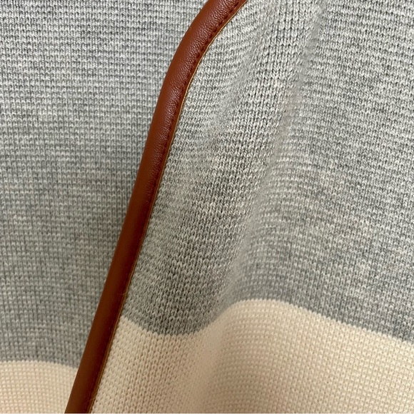 Banana Republic Striped Knit Jacket with Faux Leather Trim - Picture 3 of 4